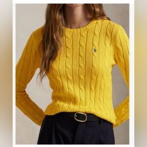 Polo Ralph Lauren Cable-knit Crewneck 100% Cotton Pullover Sweater. Ladies M